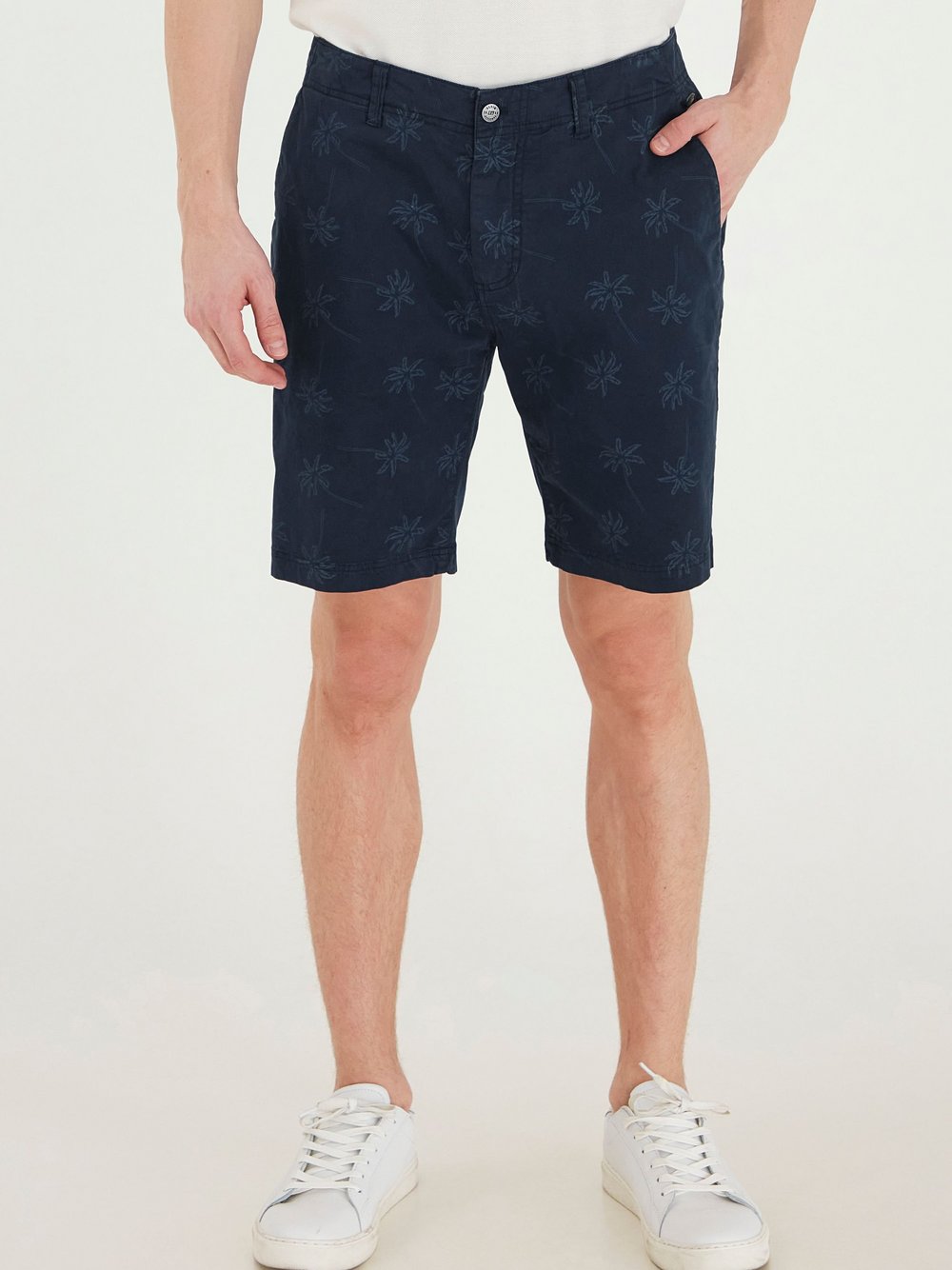 Thumbnail - BLEND Chinoshorts Herren Baumwolle blau gemustert, XL