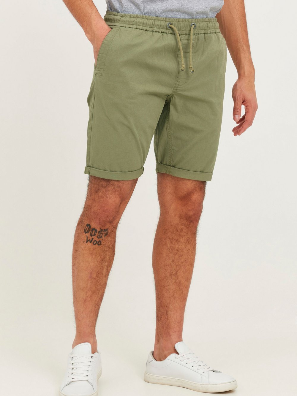 BLEND Chinoshorts Herren Baumwolle grün, L
