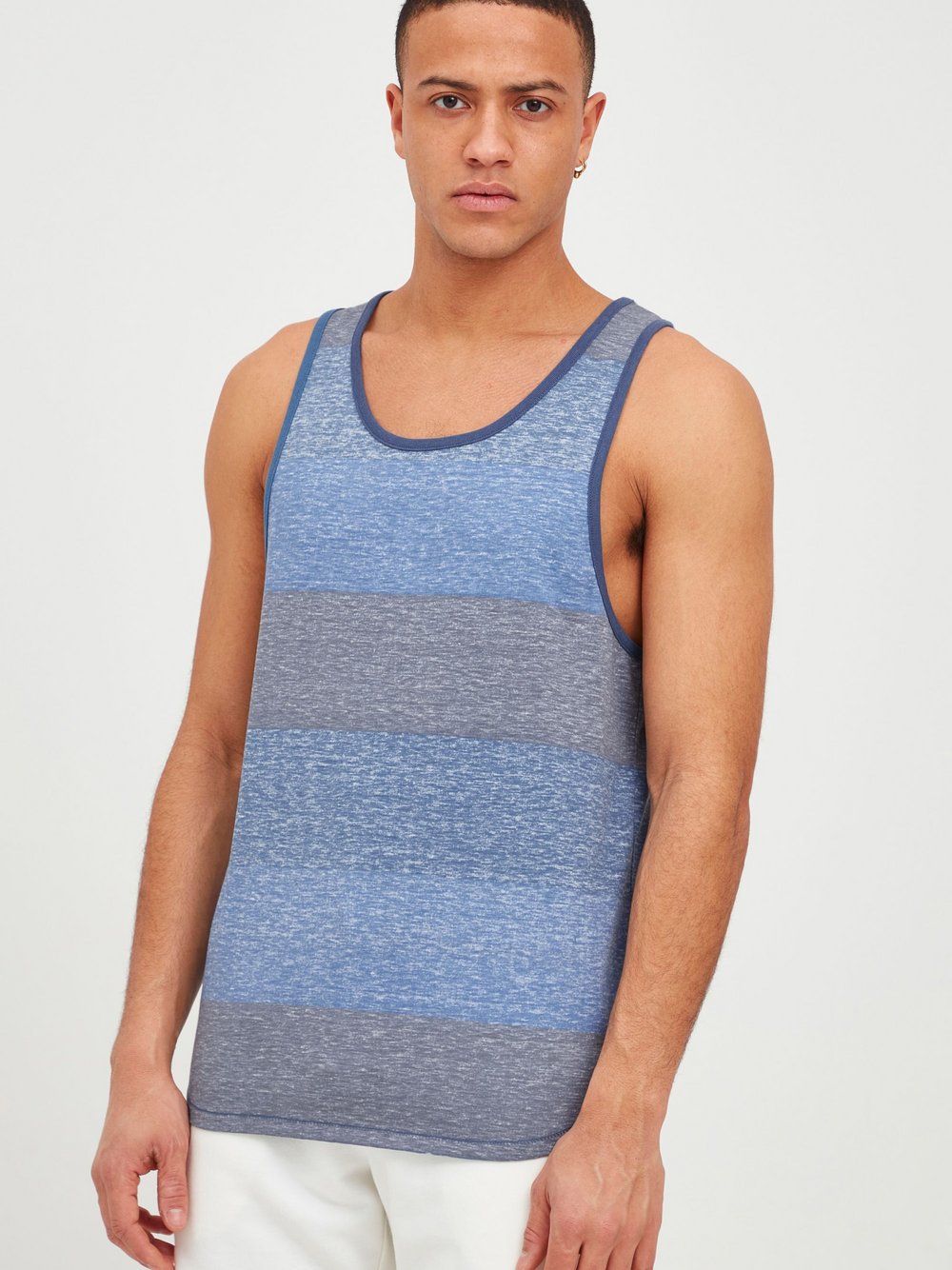 Solid Tanktop Herren blau gestreift, XL