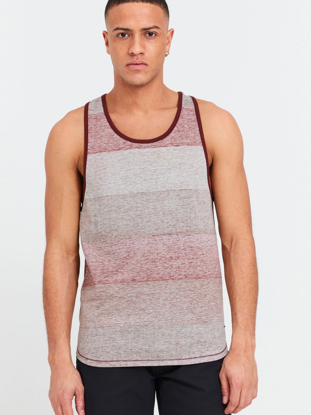 Solid Tanktop Herren rot gestreift, L