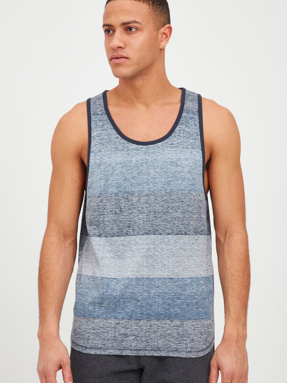 Solid Tanktop Herren blau gestreift, M