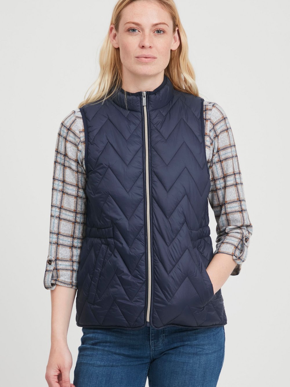 fransa Steppweste Damen blau, S