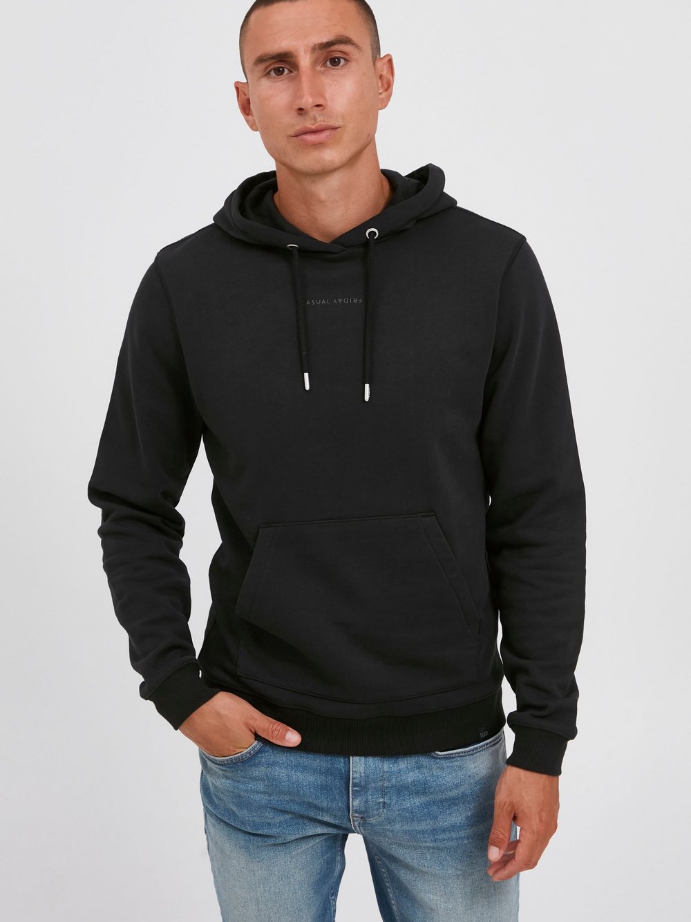 CASUAL FRIDAY Kapuzenpullover Herren Baumwolle schwarz, XXL