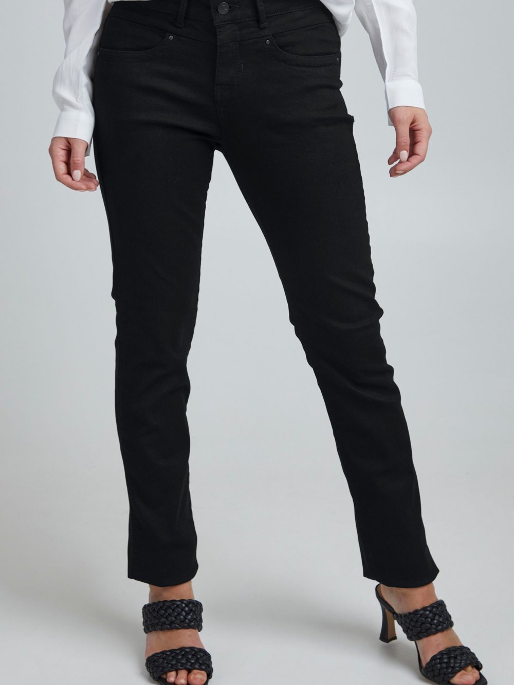 fransa Straight-Jeans Damen Baumwolle schwarz, 38