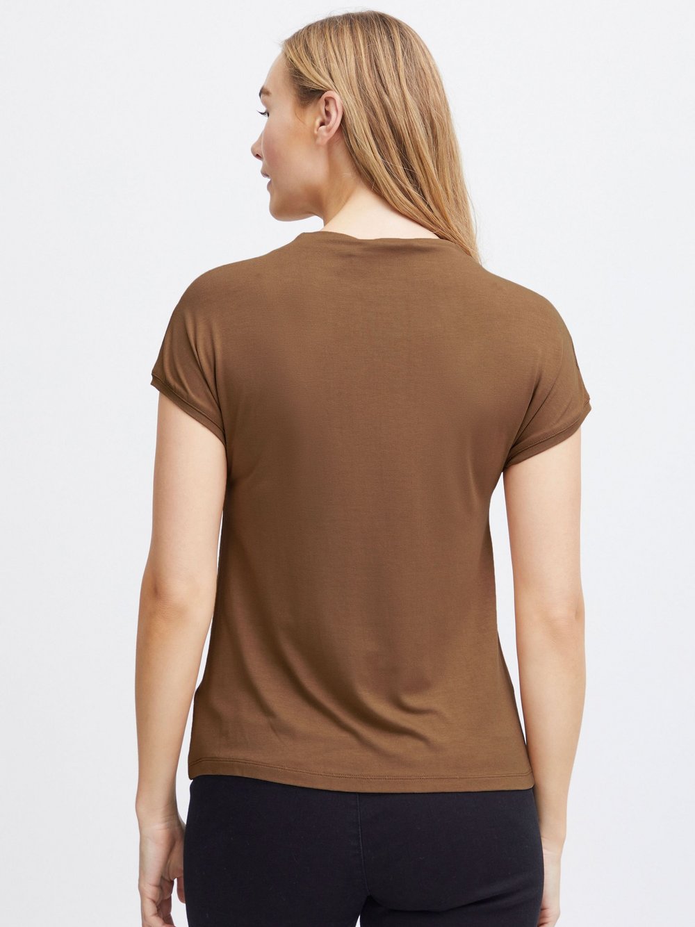 fransa Stehkragenshirt Damen Viskose braun, S