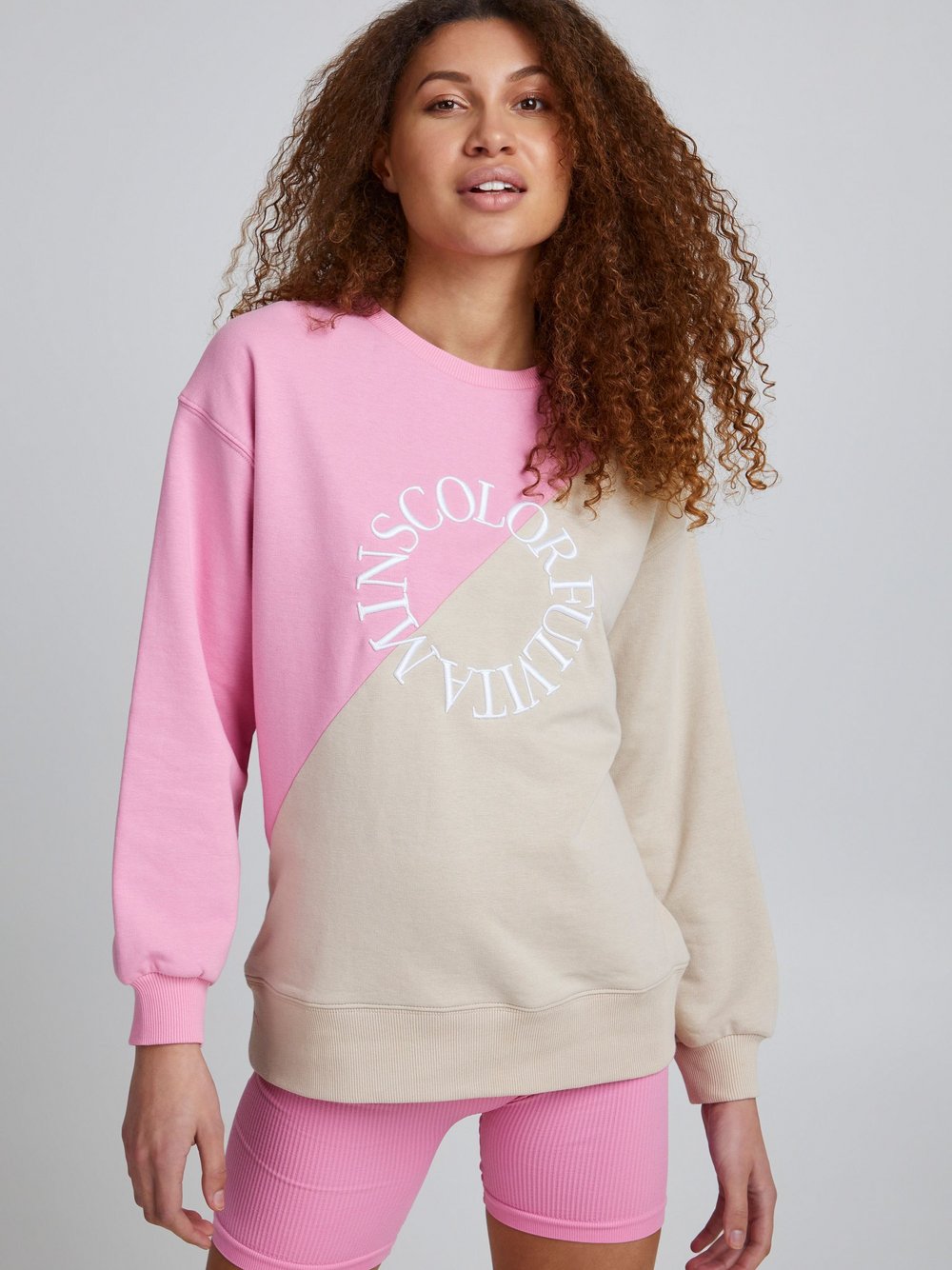 TheJoggConcept. Sweater Damen Baumwolle rosa, L