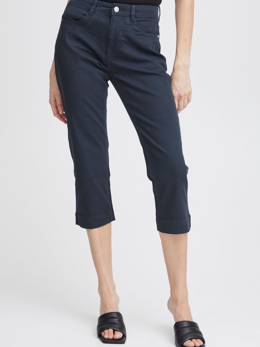 fransa Caprihose Damen Baumwolle blau, 44