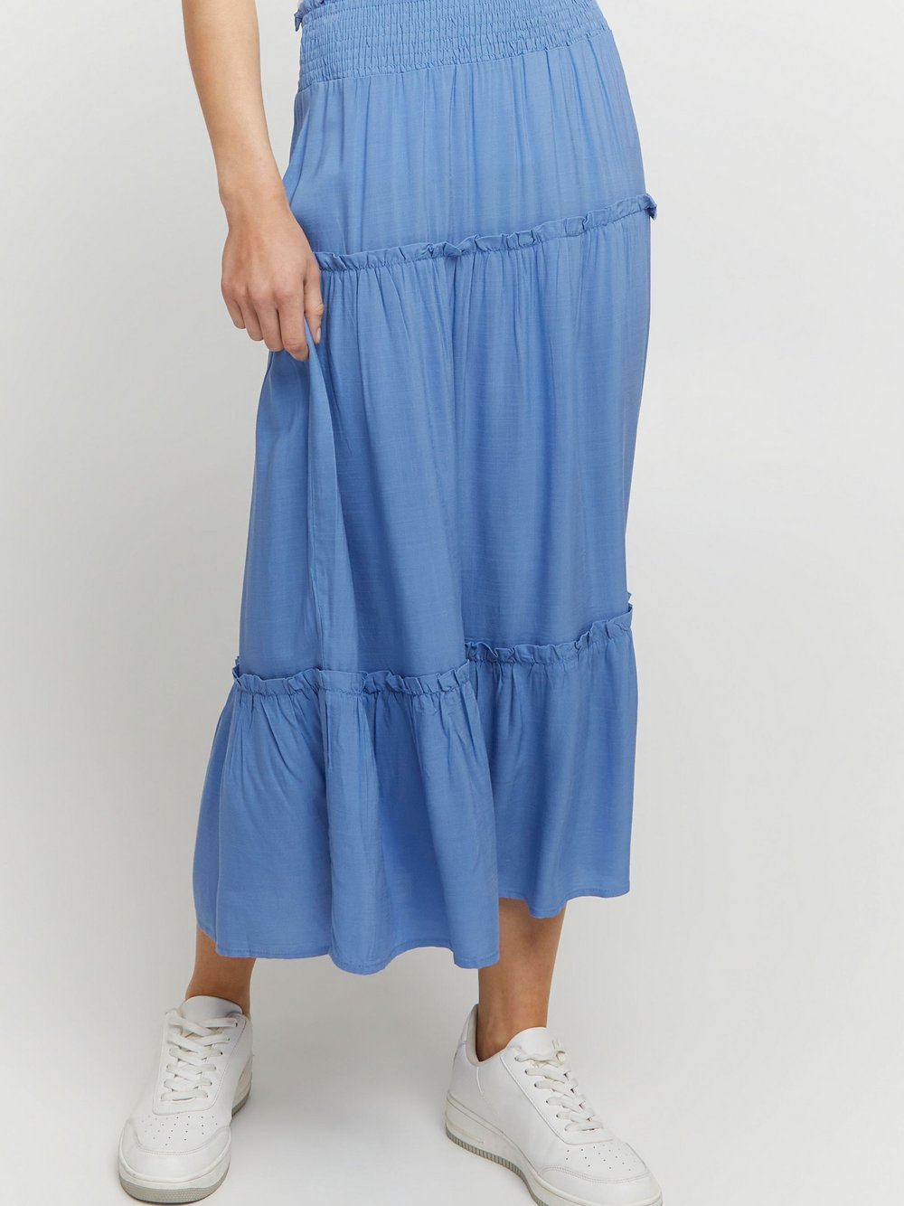 fransa A-Linien-Rock Damen Viskose blau, XL