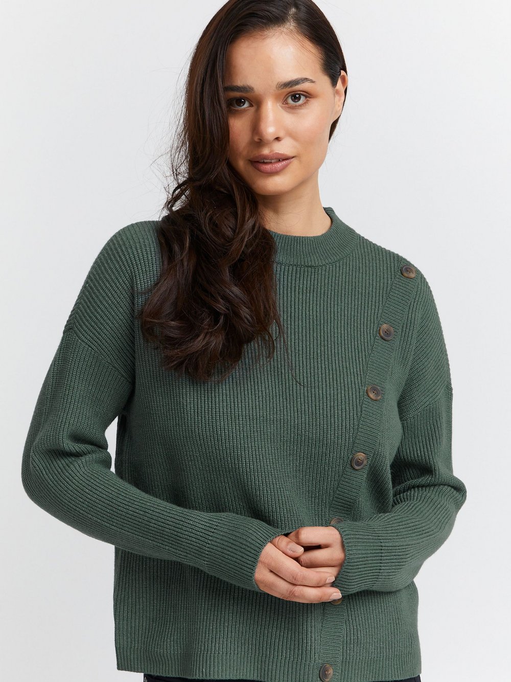 fransa Strickpullover Damen grün, L