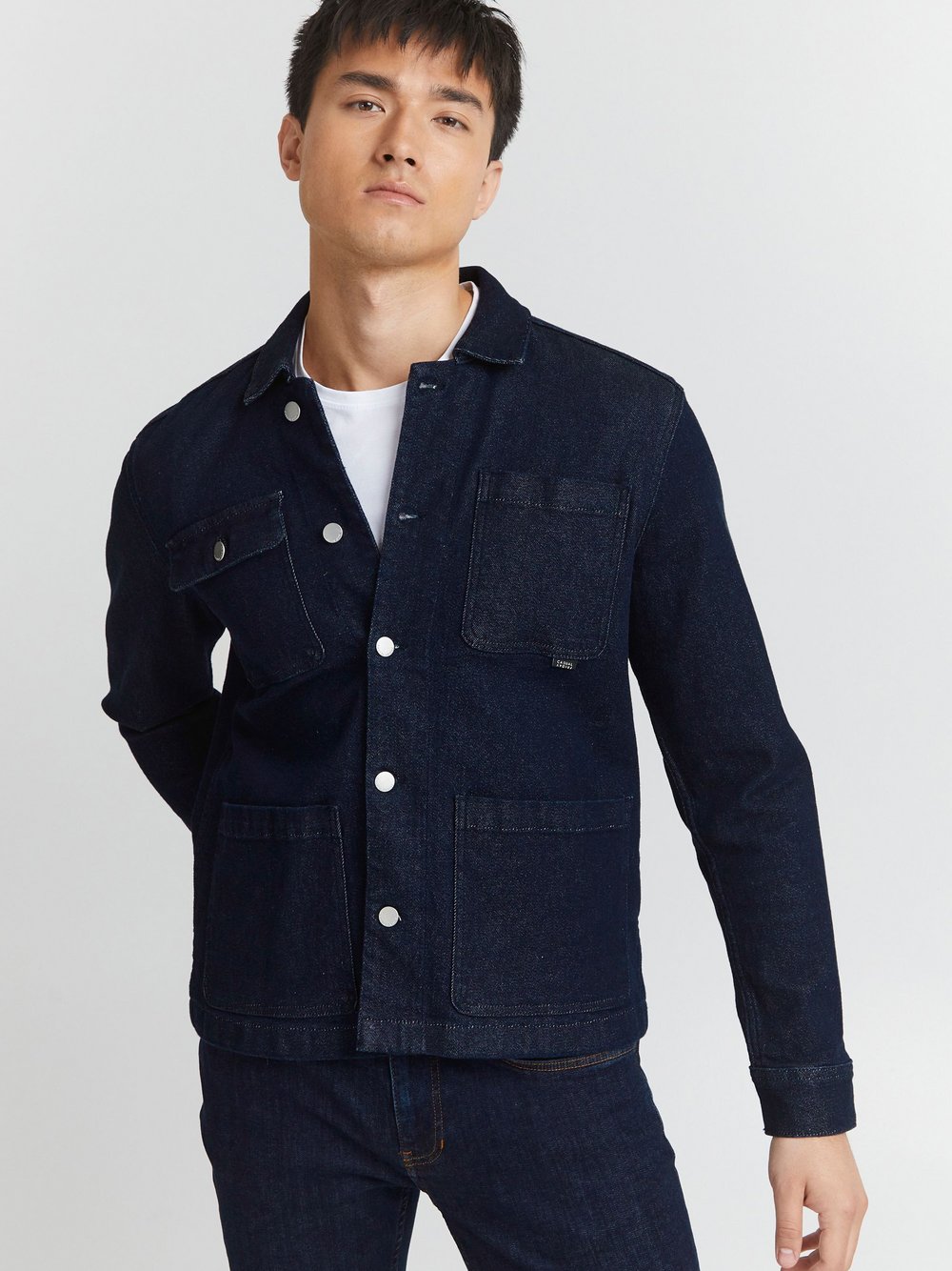 CASUAL FRIDAY Jeansjacke Herren Baumwolle blau, L