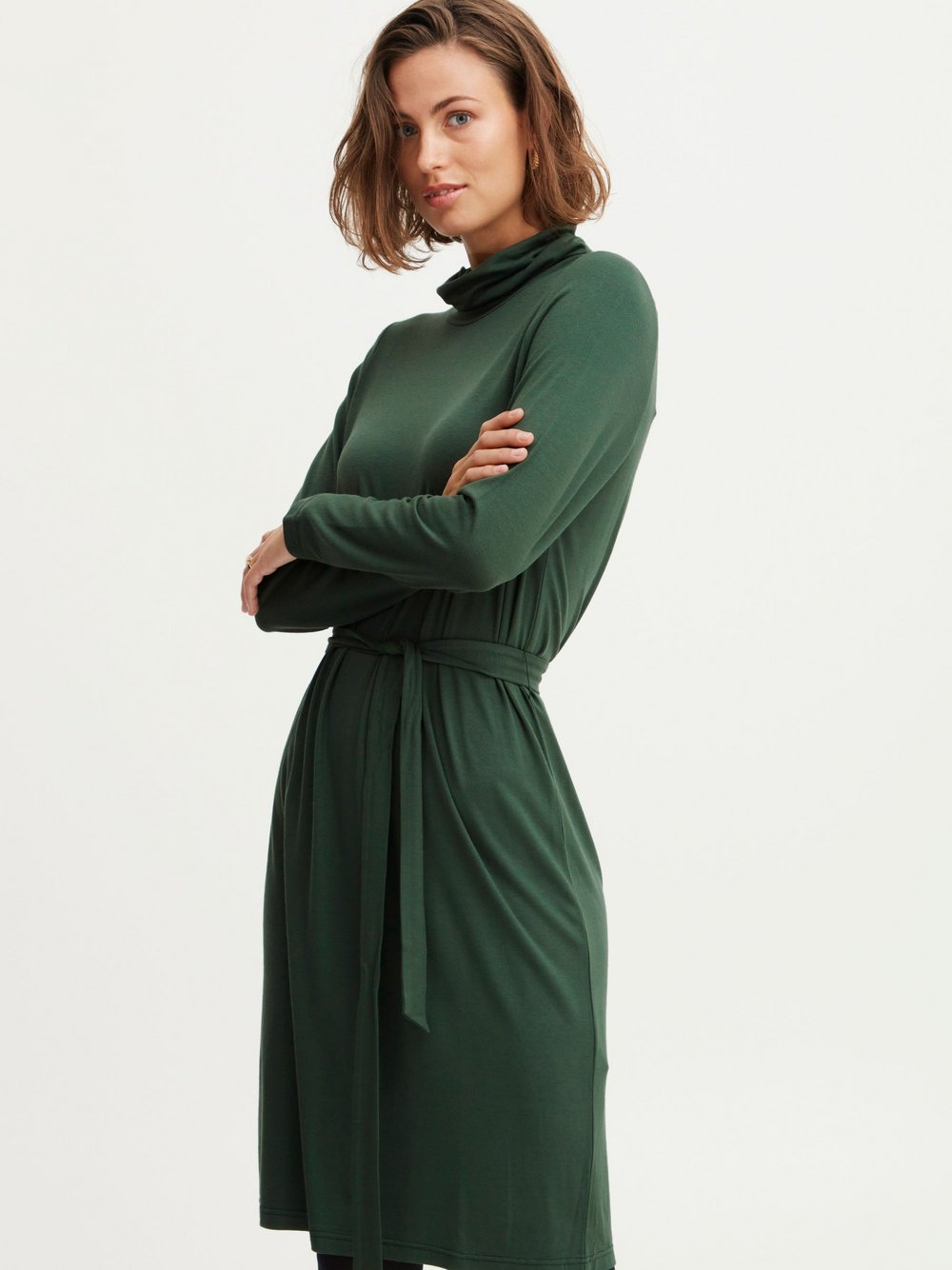 fransa Kleid Damen Viskose grün, XS