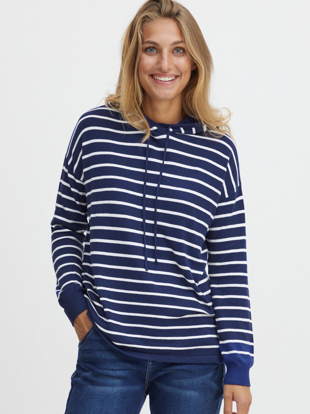 fransa Kapuzenpullover Damen Viskose blau, S