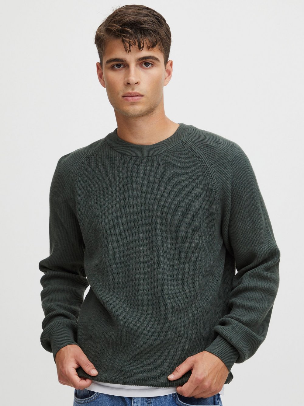 CASUAL FRIDAY Strickpullover Herren Baumwolle grau, XXXL