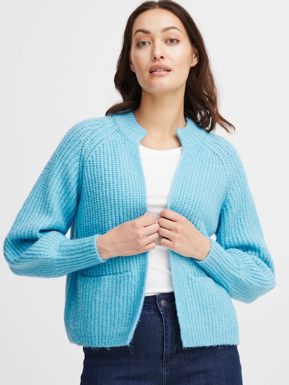 fransa Strickjacke Damen blau, XXL