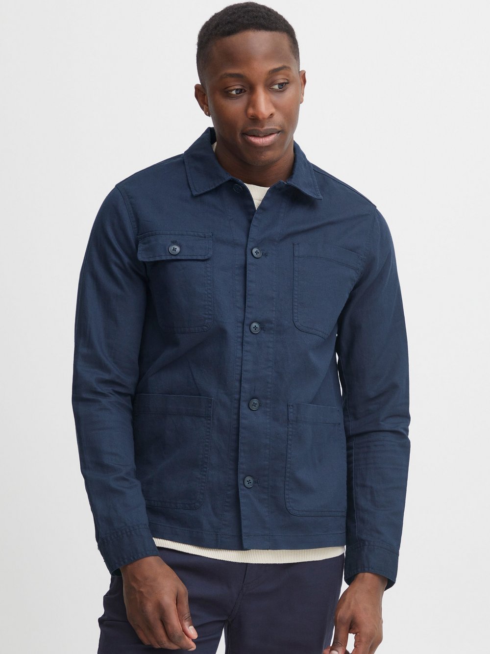 CASUAL FRIDAY Fieldjacket Herren Baumwolle blau, L