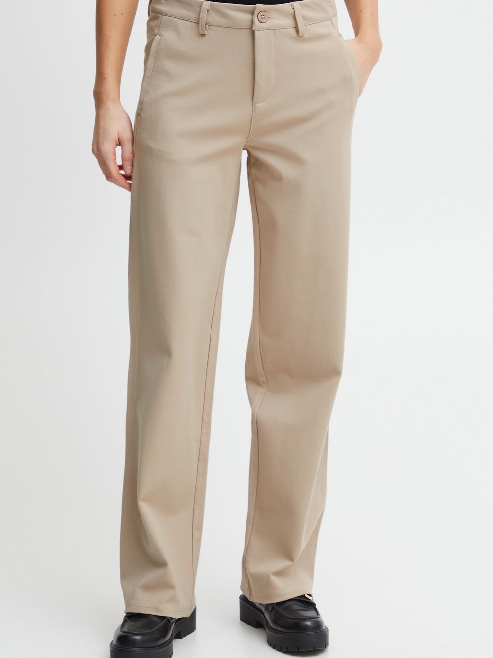 fransa Stoffhose Damen Viskose beige, 42