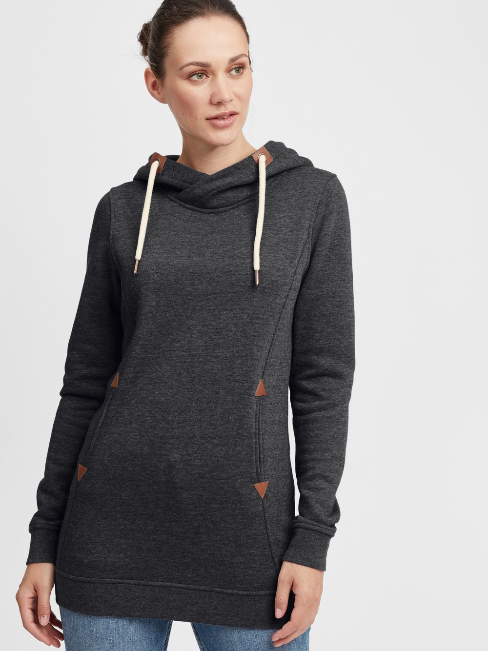 OXMO Hoodie Damen Baumwolle grau, L