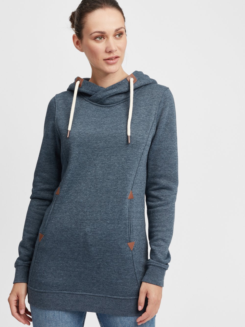 OXMO Hoodie Damen Baumwolle blau, L