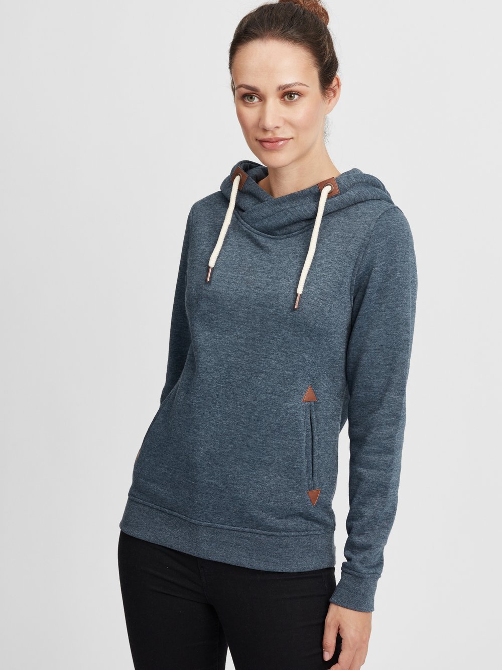 OXMO Hoodie Damen Baumwolle blau, L