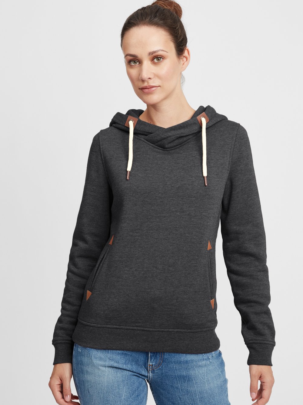 OXMO Hoodie Damen Baumwolle grau, XS