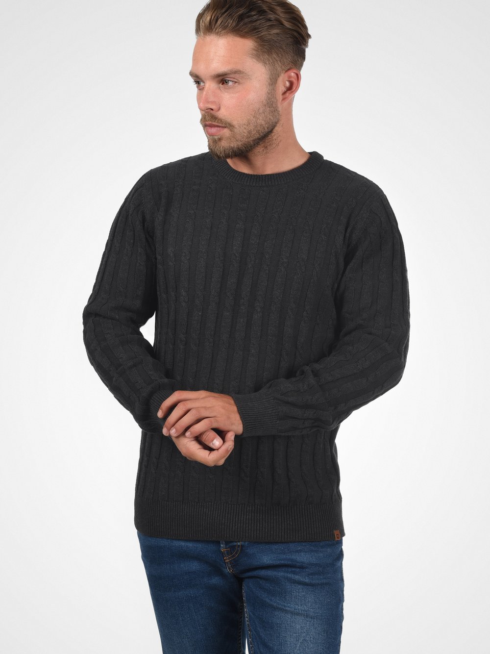 Indicode Strickpullover Herren Baumwolle grau, L