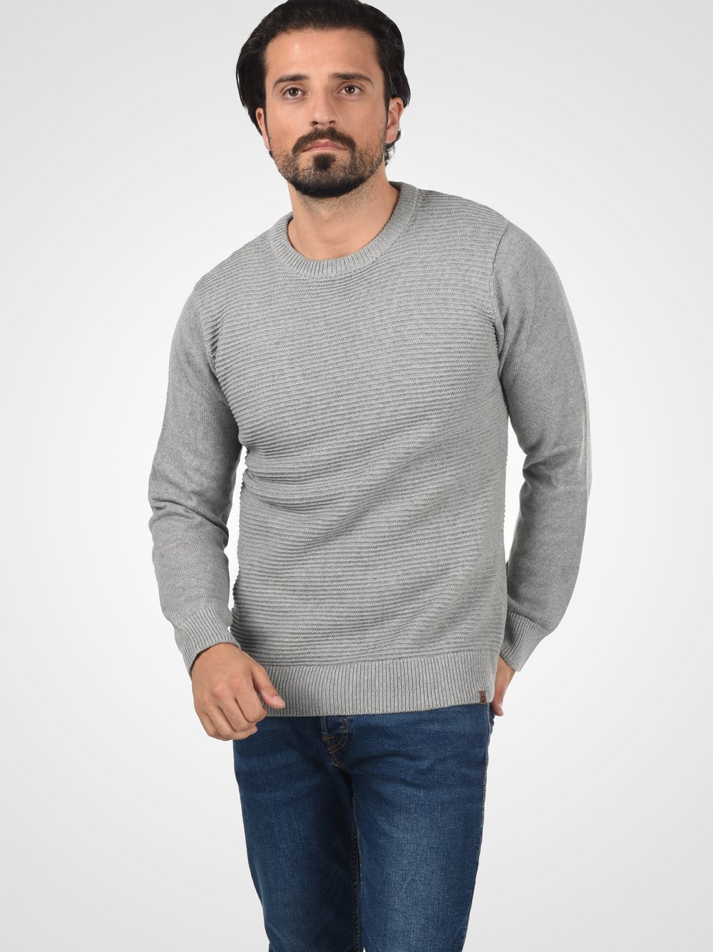 Indicode Strickpullover Herren Baumwolle grau, XXXL