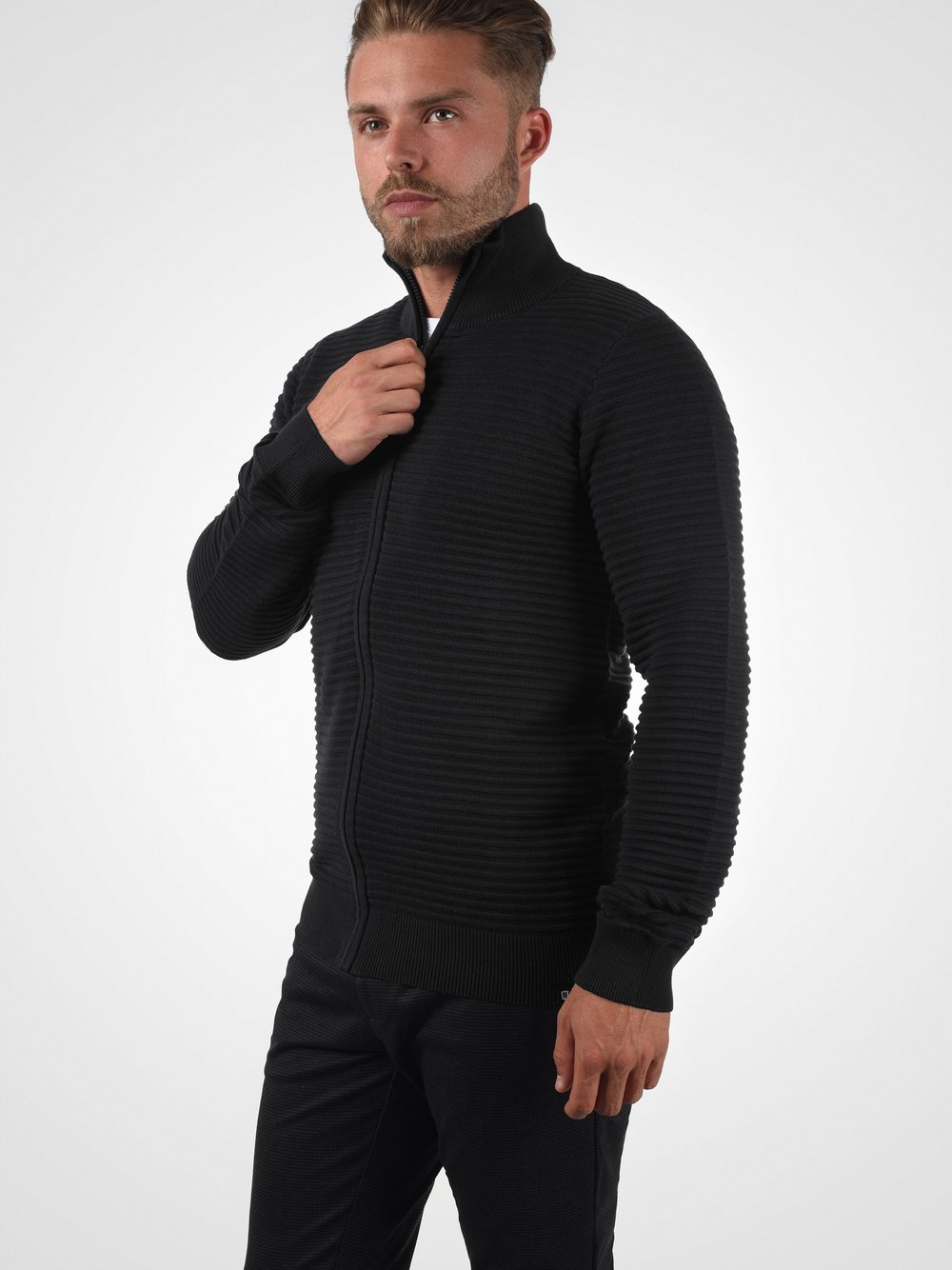 Indicode Cardigan Herren Baumwolle schwarz, XL