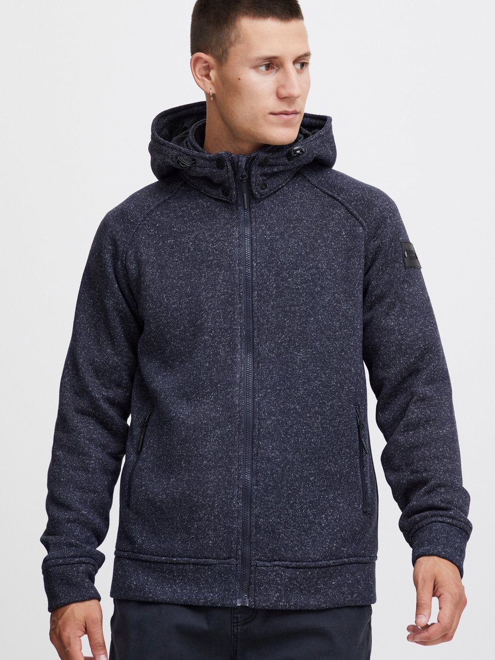 Indicode Kapuzensweatjacke Herren blau meliert, L