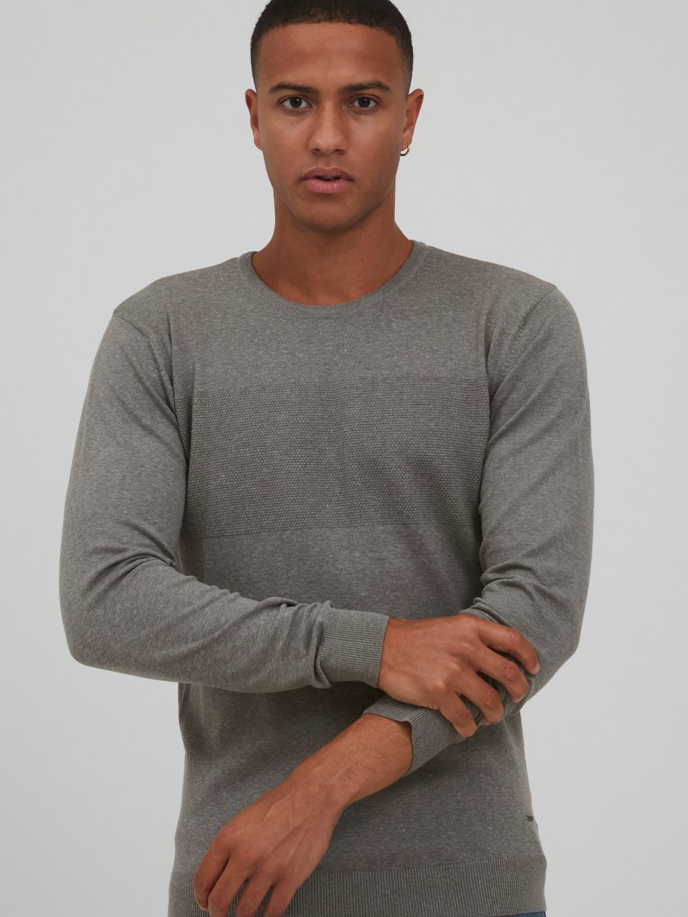 Indicode Strickpullover Herren Baumwolle grau, L