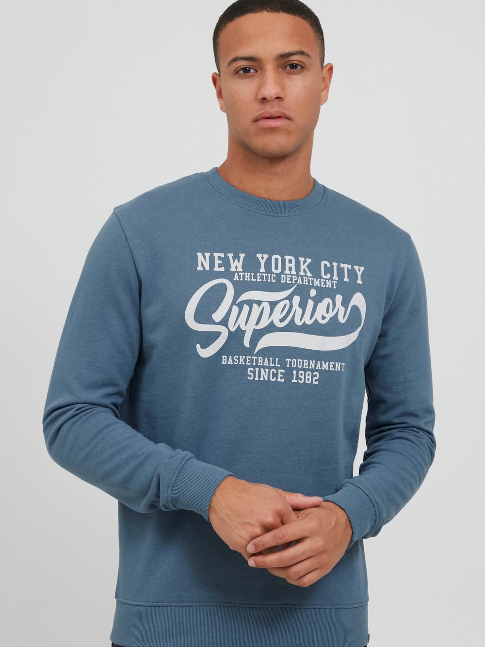 Indicode Sweatshirt Herren blau bedruckt, M