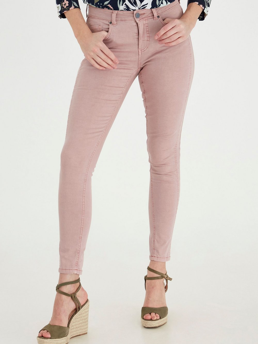 fransa Röhrenjeans Damen Baumwolle rosa, 36