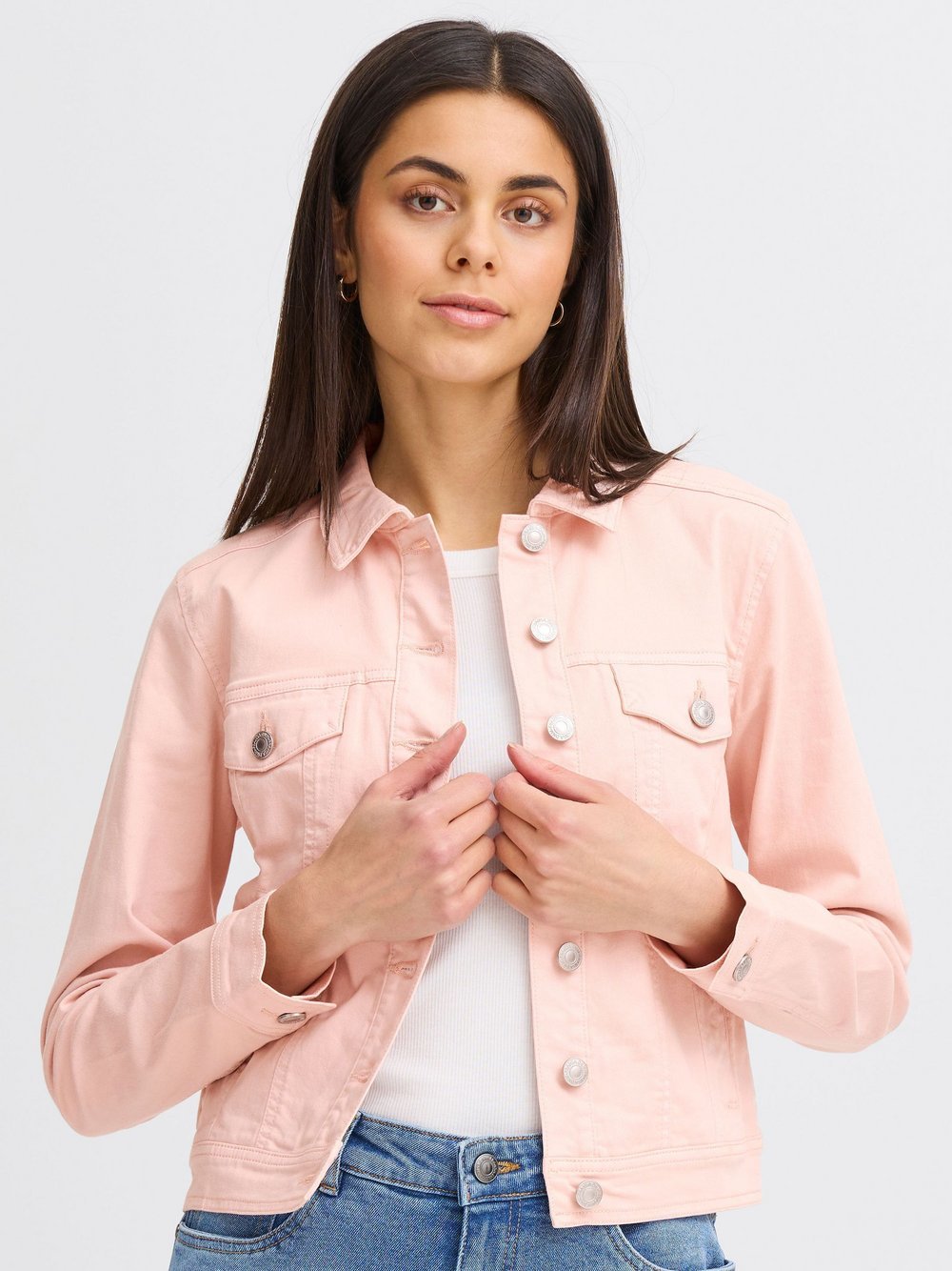 fransa Jeansjacke Damen Baumwolle rosa, 36