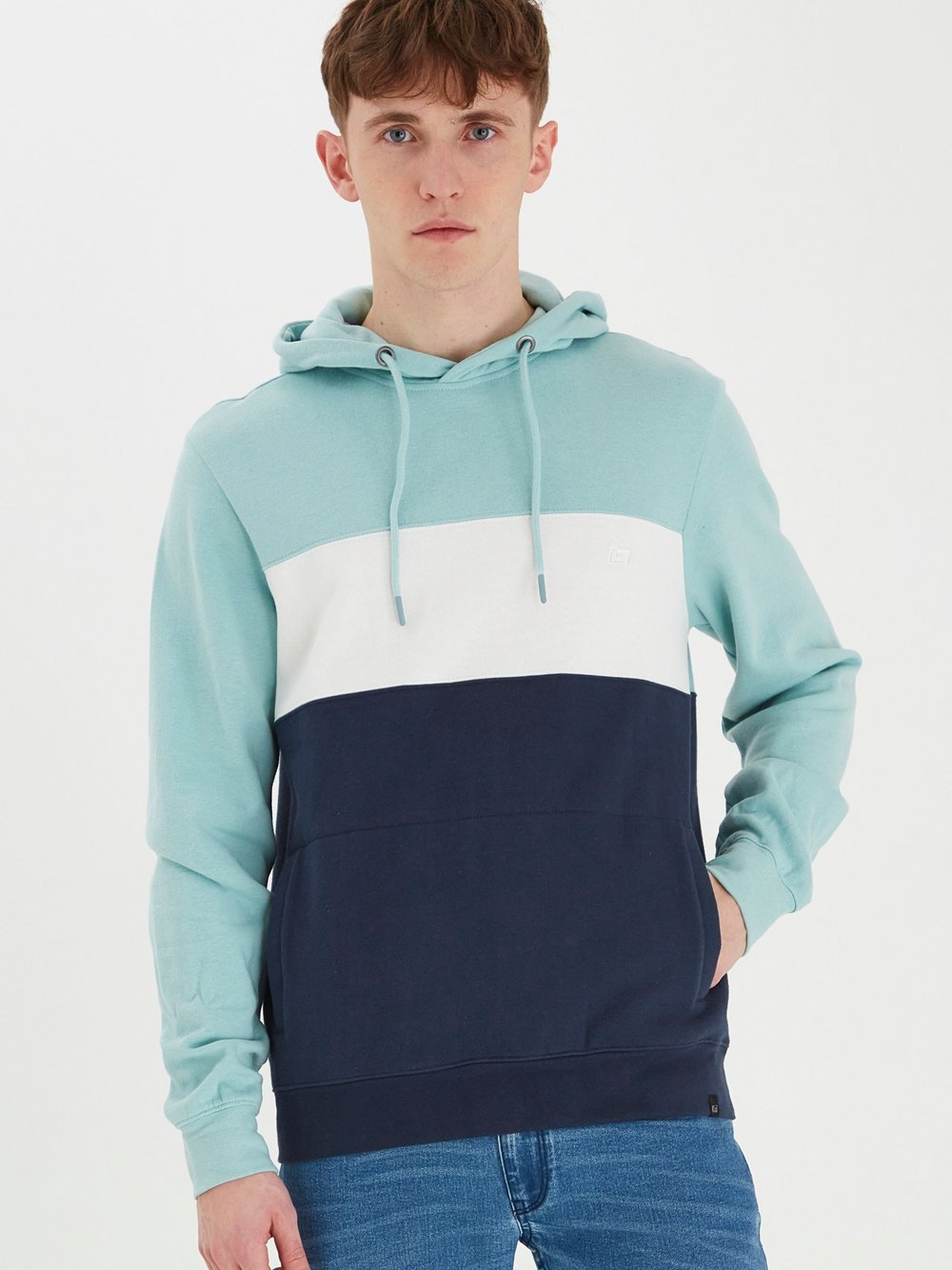BLEND Hoodie Herren Baumwolle blau, XXL
