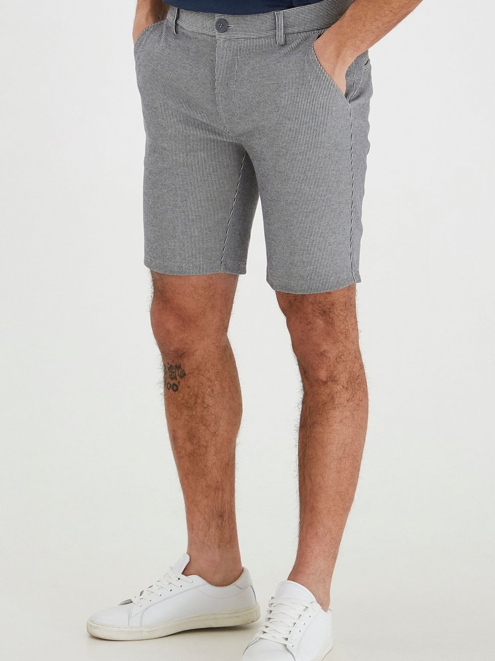 BLEND Shorts Herren grau gestreift, XL