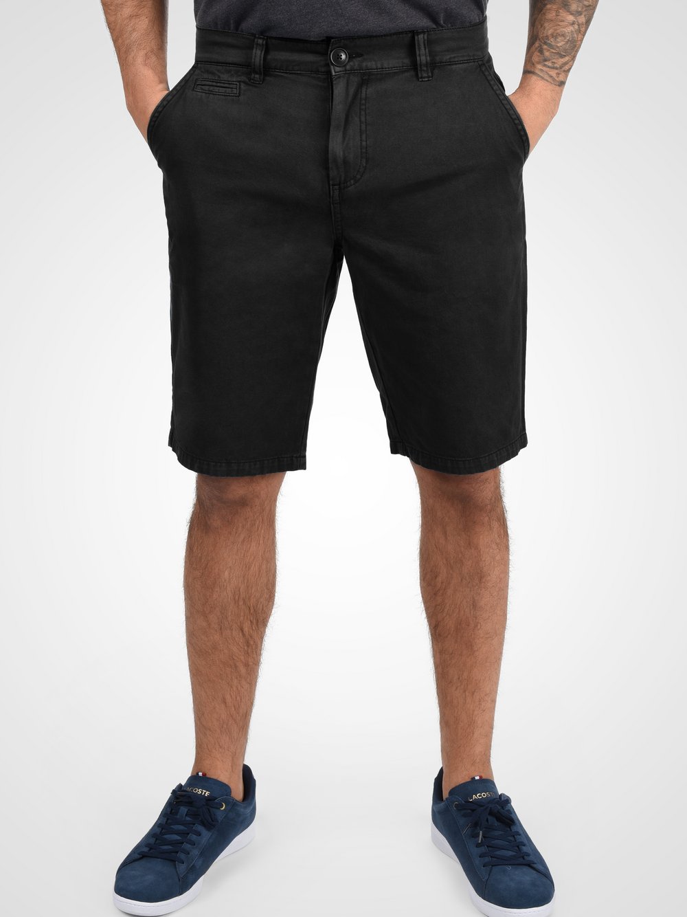 Solid Chinoshorts Herren Baumwolle schwarz, XL