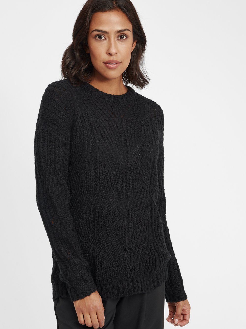 OXMO Strickpullover Damen schwarz, M