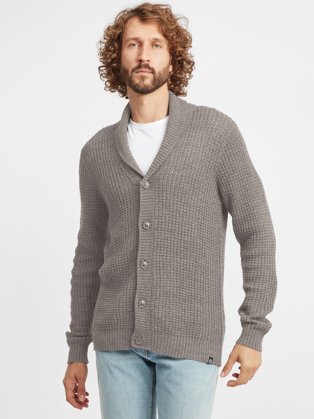 Solid Strickpullover Herren Baumwolle grau, XXL