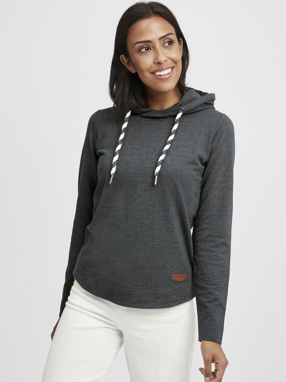 OXMO Hoodie Damen Baumwolle grau, M