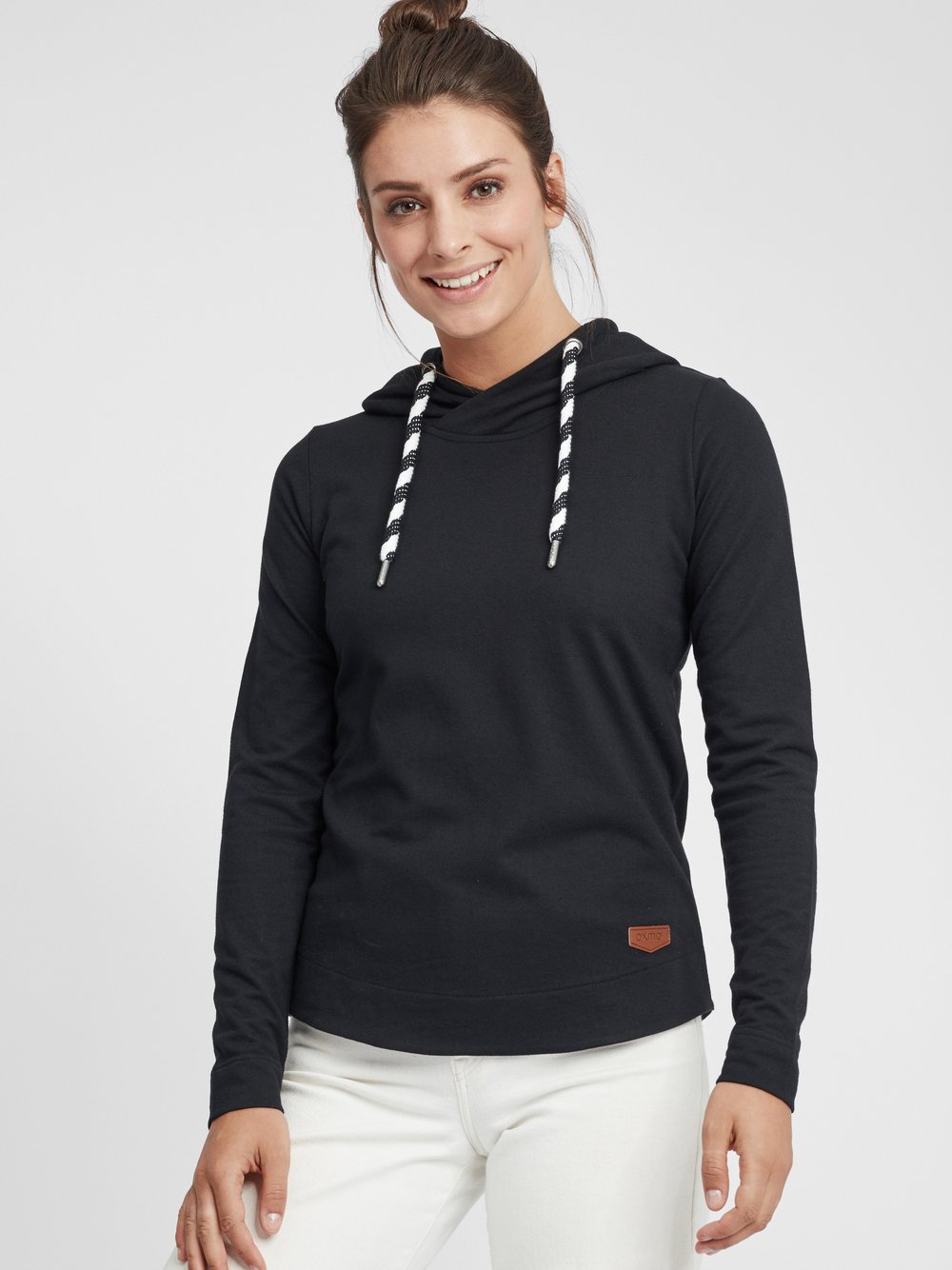 OXMO Hoodie Damen Baumwolle schwarz, M