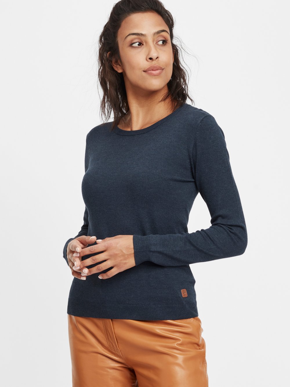 OXMO Strickpullover Damen Viskose blau, XXL