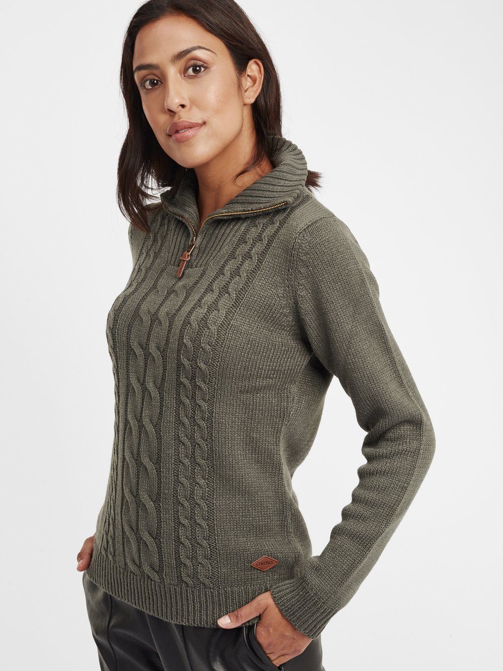 OXMO Strickpullover Damen grau, S