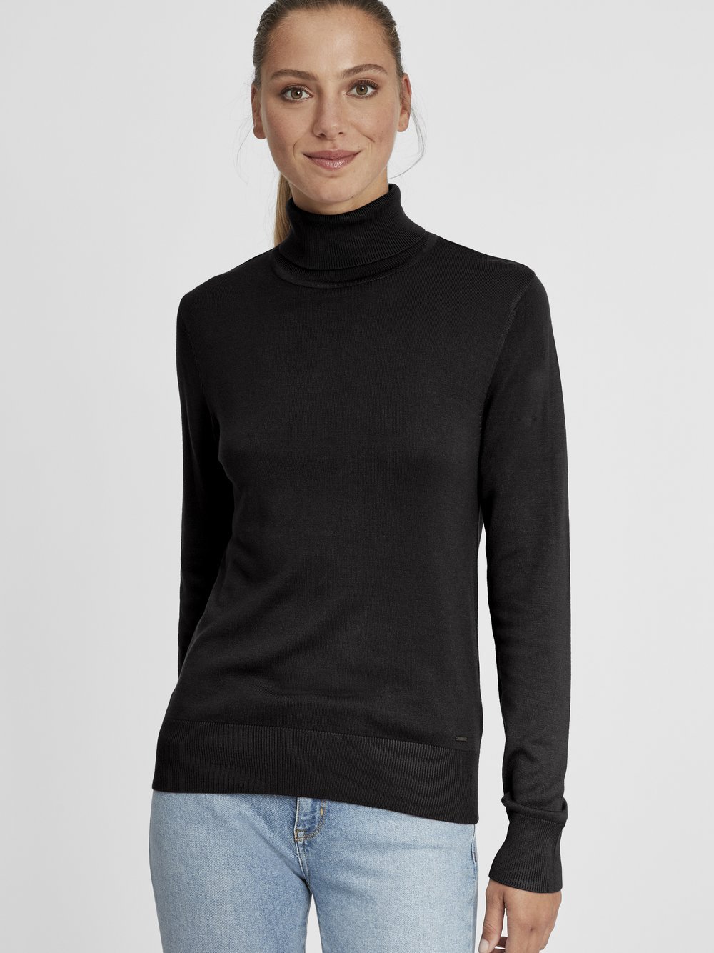 OXMO Rollkragenpullover Damen schwarz, S