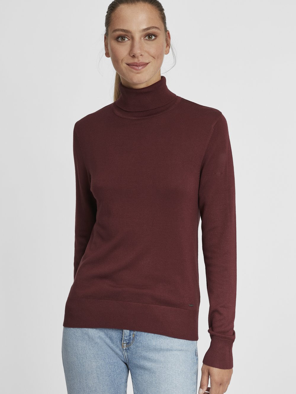 OXMO Rollkragenpullover Damen rot, M