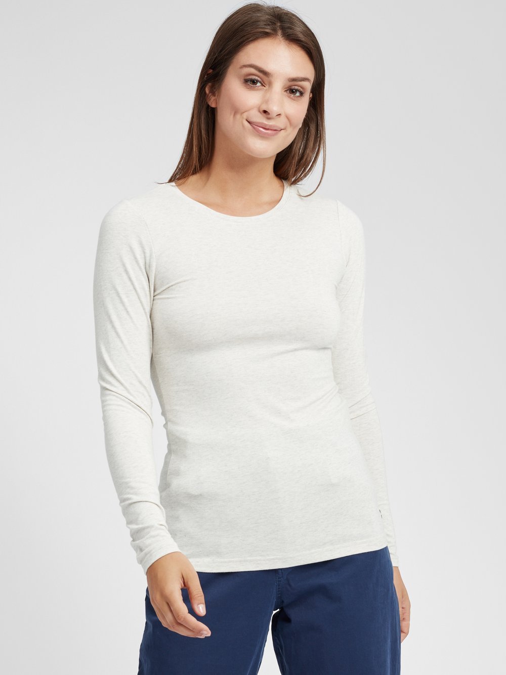 OXMO Langarmshirt Damen grau, XS