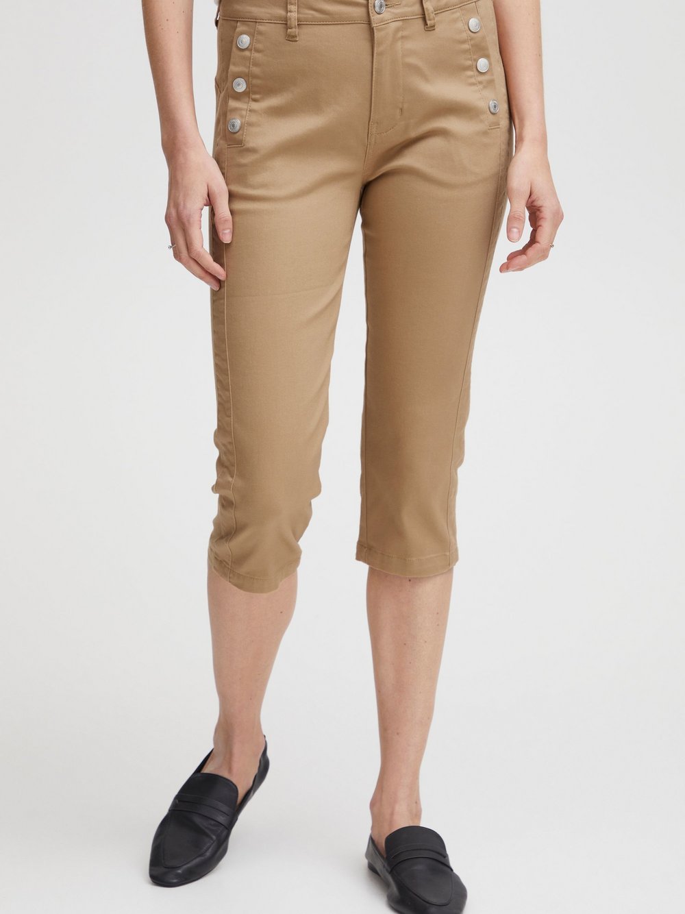 fransa Stoffhose Damen Baumwolle beige, 36