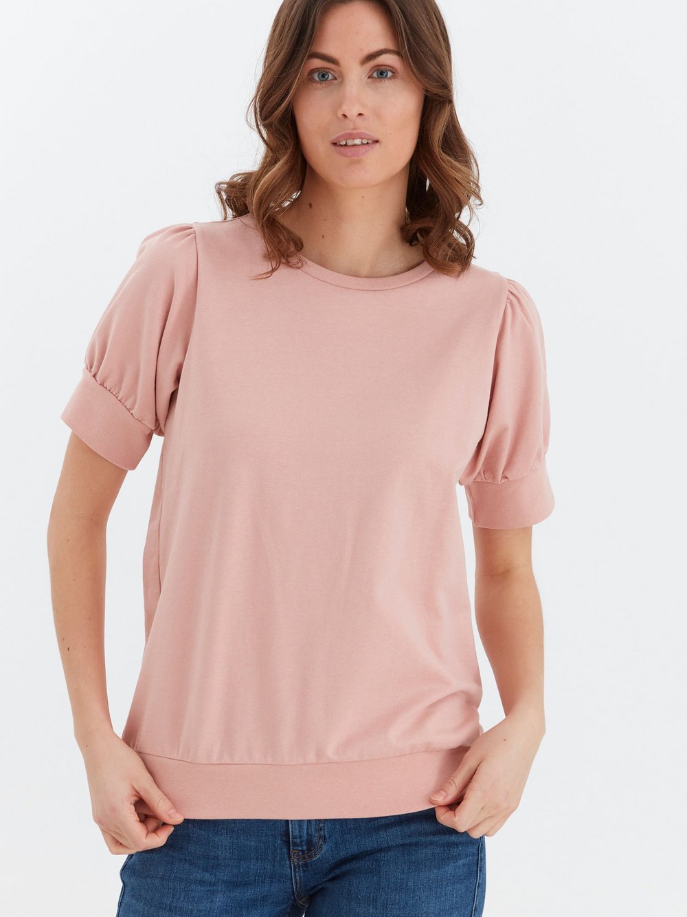 fransa T-Shirt Damen Baumwolle rosa, S