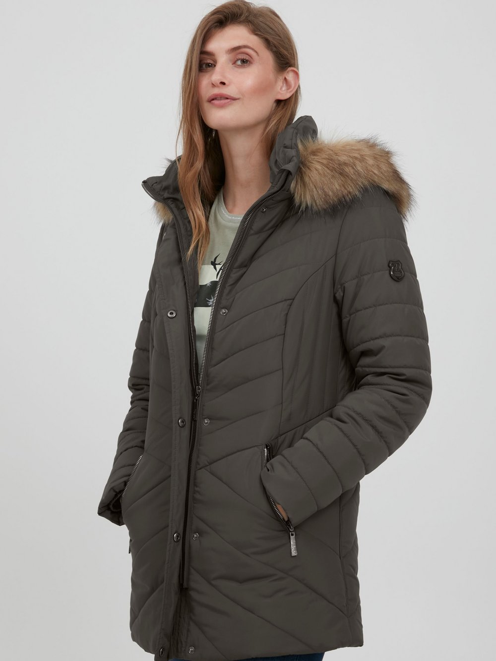 fransa Winterjacke Damen grün, S