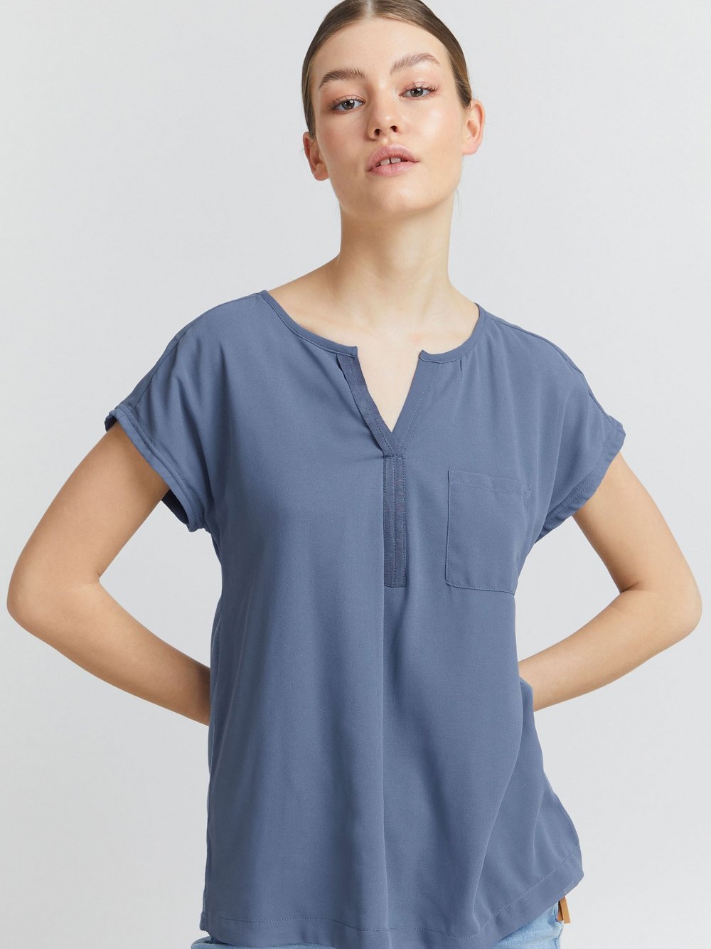 fransa Shirtbluse Damen blau, XS