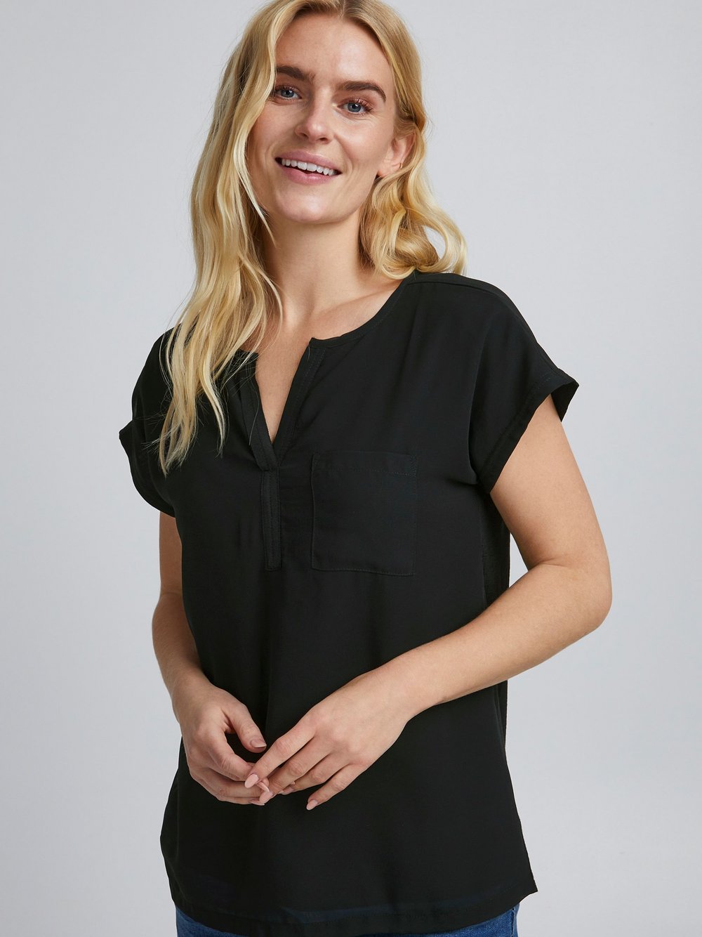 fransa Shirtbluse Damen schwarz, XXL