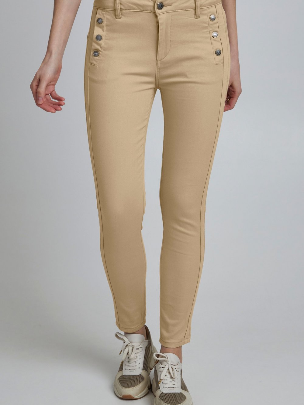 fransa Hose Damen Baumwolle beige, 38